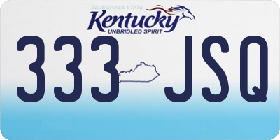KY license plate 333JSQ