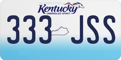 KY license plate 333JSS