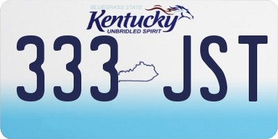 KY license plate 333JST