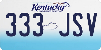 KY license plate 333JSV