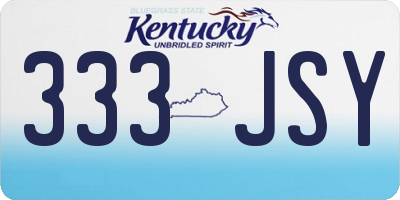 KY license plate 333JSY