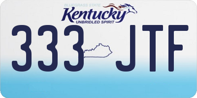 KY license plate 333JTF