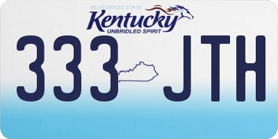 KY license plate 333JTH