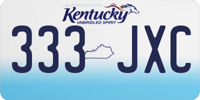 KY license plate 333JXC