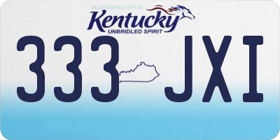 KY license plate 333JXI