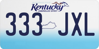 KY license plate 333JXL