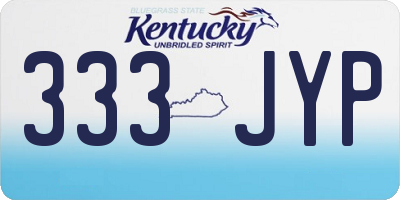 KY license plate 333JYP