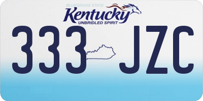 KY license plate 333JZC