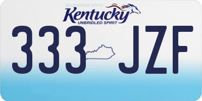 KY license plate 333JZF