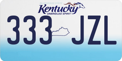 KY license plate 333JZL