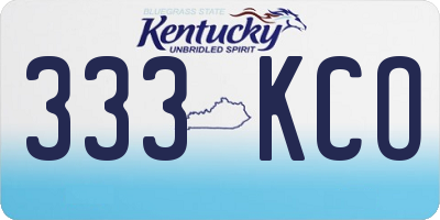 KY license plate 333KCO