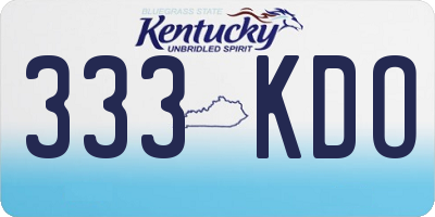KY license plate 333KDO