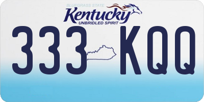 KY license plate 333KQQ