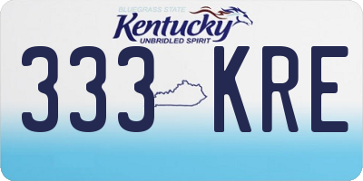 KY license plate 333KRE