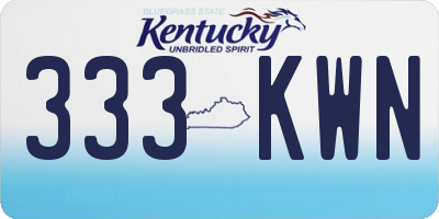 KY license plate 333KWN