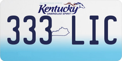 KY license plate 333LIC