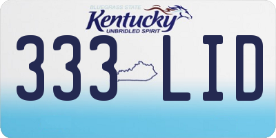 KY license plate 333LID