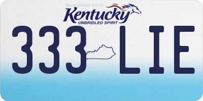 KY license plate 333LIE