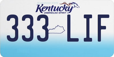 KY license plate 333LIF