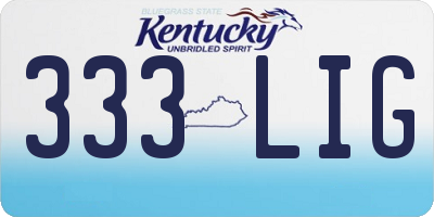 KY license plate 333LIG