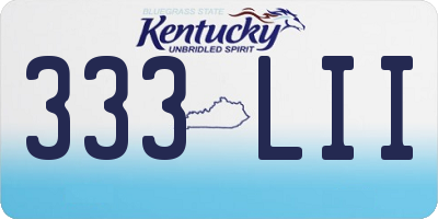 KY license plate 333LII