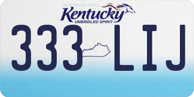 KY license plate 333LIJ