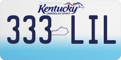 KY license plate 333LIL