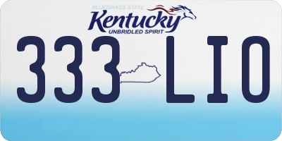 KY license plate 333LIO