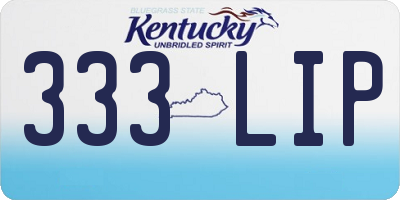 KY license plate 333LIP