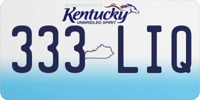 KY license plate 333LIQ