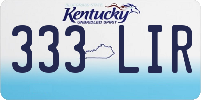 KY license plate 333LIR