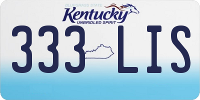 KY license plate 333LIS