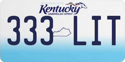 KY license plate 333LIT