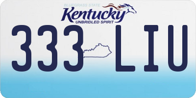 KY license plate 333LIU