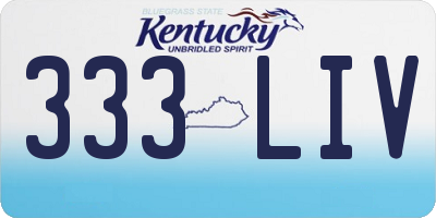 KY license plate 333LIV