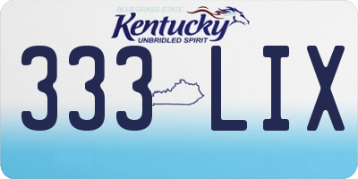 KY license plate 333LIX