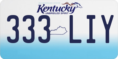 KY license plate 333LIY