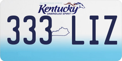KY license plate 333LIZ
