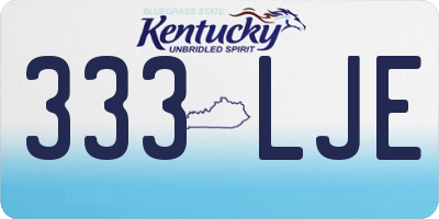 KY license plate 333LJE