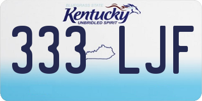 KY license plate 333LJF