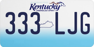 KY license plate 333LJG