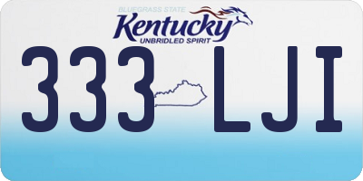 KY license plate 333LJI
