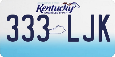 KY license plate 333LJK