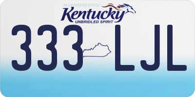 KY license plate 333LJL