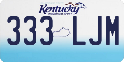 KY license plate 333LJM