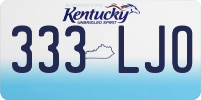 KY license plate 333LJO