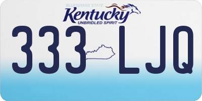 KY license plate 333LJQ