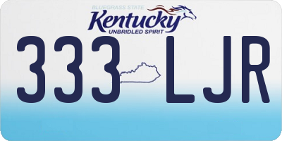KY license plate 333LJR