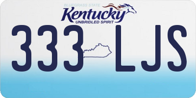 KY license plate 333LJS