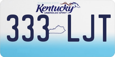 KY license plate 333LJT